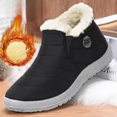 Botas de Neve de Inverno para Homens, Impermeáveis, de Couro, Slip-On, Tamanhos Grandes 35-47, Sapatos de Algodão para M
