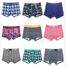 Cuecas boxer de algodão extravagante de comércio exterior para jovens, meninos grandes, cuecas boxer masculinas cintura