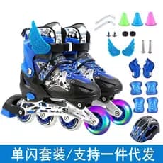 Único Flash patins infantis roda de PVC conjunto completo patins masculino feminino polias ajustáveis