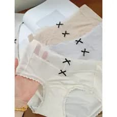 Quatro estações podem usar calcinhas leves e suaves para meninas, cintura média, seda gelada, Nude, alta elasticidade, v