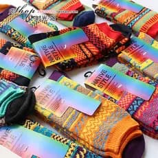 Exportado para o Japão Homens Mulheres Casais Puro Algodão Mid-tube Meias Estilo Étnico Retro Estilo Japonês Moda Única