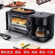 Máquina de café da manhã três em um 110V padrão americano padrão europeu multifuncional sanduíche torrada pão cozimento