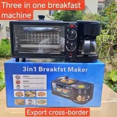 Exportação transfronteiriça multifuncional doméstica três em um máquina de café da manhã cafeteira pão cronometragem int