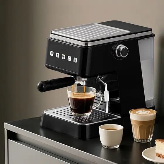 Máquina de café expresso semiautomática, extração de alta pressão, espuma de leite, tela colorida inteligente, pequena m