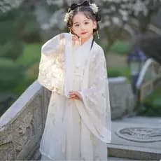 Traje antigo sete crianças Hanfu sonho de mansões vermelhas Lin dayu Xue Baochai traje de desempenho fada luz branca peq