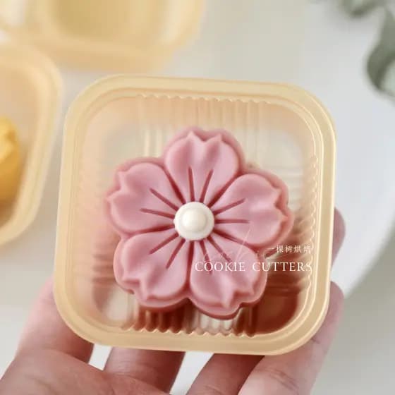 50g flor de cerejeira Mung feijão bolo pele de neve Mooncake molde Mid-Autumn Festival flor bolo prensado à mão molde fl