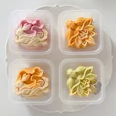 75g estilo chinês peixinho lótus Mid-Autumn Festival Mooncake molde boa sorte Koi ferramenta de pastelaria chinesa caixa