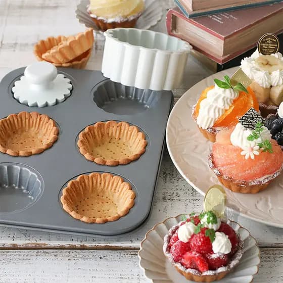 Japão japão COTTA renda genuína 6 peças tart molde frutas tart ovo tart arroz glutinoso barco torta bolo lanche assadeir