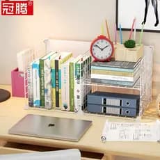 Rack de armazenamento de mesa estilo japonês Multi-camada estante grande capacidade estudante tamanho pequeno multifunci