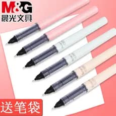 Caneta Rollerball líquida reta Chenguang 0.5mm, estudantes de carbono preto usam exame de assinatura à base de água, can
