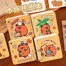 Capivara dos desenhos animados anel de ferro caderno estudante bonito caderno de bolso de alto valor capivara caderno de