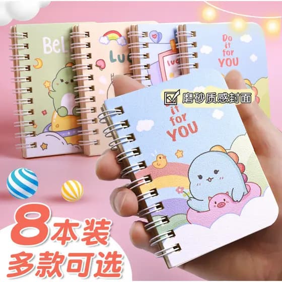 Caderno de bobina pequena dos desenhos animados bonito Super bonito Mini portátil bolso bloco de notas espiral bobina ca