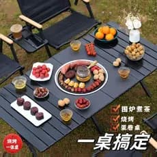 Conjunto de mesa dobrável ao ar livre ao redor do forno chá ovo rolo mesa 2026 novo estilo doméstico portátil tenda chur