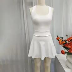 Comércio exterior novo estilo de fitness esportes terno feminino solto vestido de uma peça com almofada no peito Anti-re