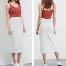 [Branco Impervente] Novo estilo de saia de fundo evasê saia de fundo Anti-reflexo solta saia de segurança de tamanho gra