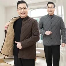 Homens inverno algodão-acolchoado roupas de meia-idade idosos vovô roupa interior leve algodão-acolchoado roupas idosos