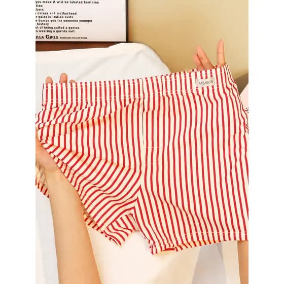 Homens algodão seta calças tamanho grande solto casa pijama calças esportes na moda listrado roupa interior adolescente