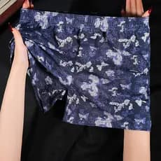 Homens planta flor seta calças puro algodão impresso meados de cintura casa calças tamanho grande simples Boxer Shorts