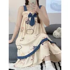 Sem mangas estilingue camisola feminina verão arco venda quente Super fada doce versão coreana Casual casa meninas dormi