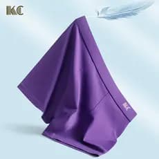KC Roupa íntima masculina de algodão puro seda amoreira antibacteriana cueca Boxer masculina roxa pura caixa de Shorts r