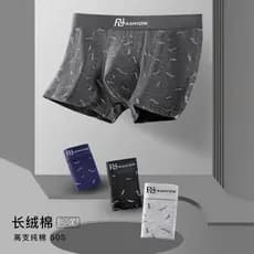 Roupa interior masculina puro algodão grafeno cara gordo Plus Size boxer respirável cintura média impresso boxer Briefs