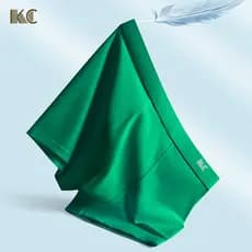 KC Roupa íntima masculina de algodão puro virilha antibacteriana cuecas boxer masculinas verdes respiráveis Shorts verde