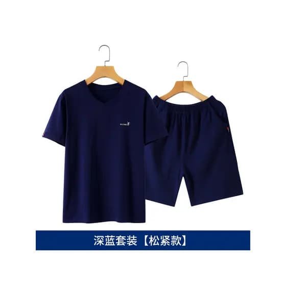 Pijamas de algodão puro masculino verão 2026 novos topos de manga curta exterior usar algodão fino estudante Homewear te
