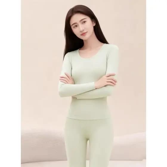 Roupas de outono calças compridas terno de algodão puro feminino 2025 roupa interior térmica feminina inverno fino fundo
