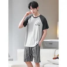Pijamas masculinos verão Modal fino Shorts de manga curta pode usar fora Plus Size verão ternos de casa masculinos