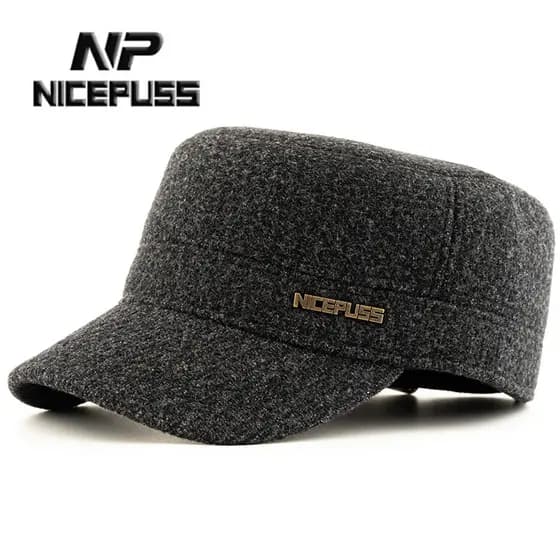 Outono inverno chapéu masculino inverno quente proteção de ouvido boné de pico de meia-idade idosos chapéu masculino for