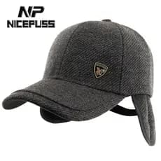 Chapéu masculino inverno quente de meia-idade chapéu de pai masculino velo engrossado proteção de ouvido boné proteção c