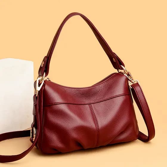 Couro genuíno de meia-idade idosos bolsa feminina sogra pequena bolsa 2026 novo estilo bolsa mãe ombro mensageiro