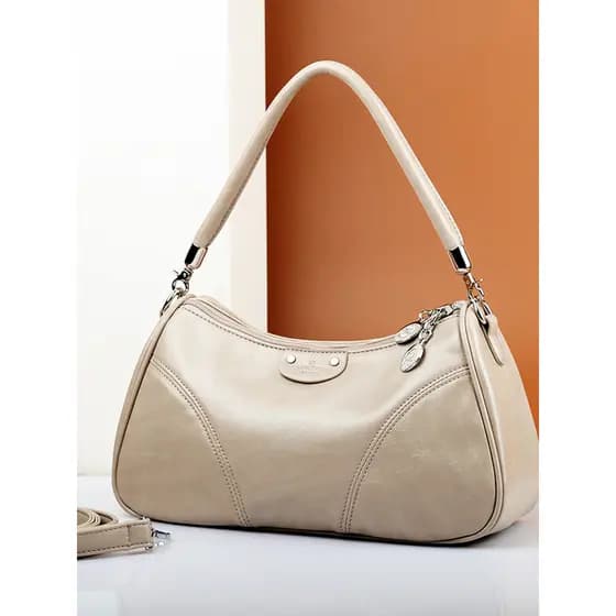 Bolsa de couro genuíno genuíno senhoras 2026 novo estilo mãe bolsa de meia-idade luxo moda axilas couro macio ombro Mess