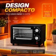 Mini Forno Elétrico Compacto 9 Litros Ideal para Assar e Gratinar