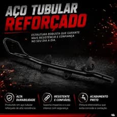 Estribo Dianteiro CG 160 Tubular Preto Para Reposição Com Encaixe Original