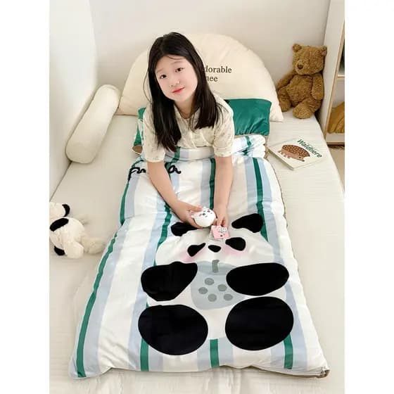 Panda crianças saco de dormir estudante almoço Break colcha outono inverno bebê Kick-prova colcha ferramenta útil Hotel