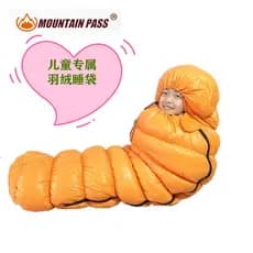 Mountainpass saco de dormir para crescimento infantil, saco de dormir extensível de veludo com costura para acampamento,