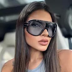 Óculos de Sol Unissex Modernos com Armação Grande, Lentes Protetoras UV400 em Estilo Retrô