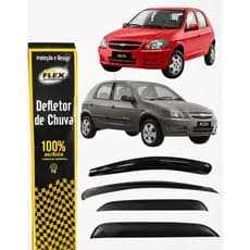 Calha De Chuva Nacional Proteção Chevrolet Celta 2000 A 2016 Encaixe Original Alta Fixação com Primer