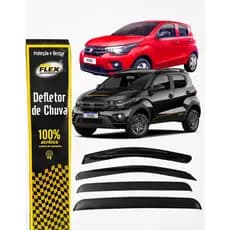 Defletor Calha Fiat Mobi 2016 A 2025 Proteção Para Chuva Nacional Fixação com Primer Alta Qualidade