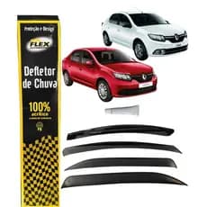 Calha De Chuva Renault Logan 2014 A 2024 4 Portas Fumê Nova Alta Fixação Encaixe Original Com Primer