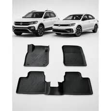 Tapete 3D Modelo Bandeja Monobloco Com Borda Impermeável Volkswagen Encaixe Original Novo Completo