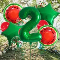 Conjunto de 11 balões de frutas de verão, balão de melancia, decoração de festa havaiana, fotografia de aniversário KIGP