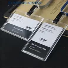 FLYINGBUSINESS Porta-Cartões de Visita, Com Cordão, Identificação de Trabalho, Capa para Cartão de Nome HKSE