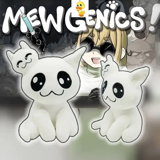 PLUSMewGenics Boneco de Pelúcia de Gato de Desenho Animado, Boneco Derivado Divertido Mewgenics, Gatinho de Duas Cabeças