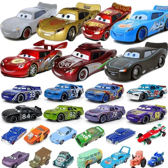 Brinquedos Disney Pixar Cars, Faísca McQueen, Olho Grande, Jackson Storm, Sally, carro de brinquedo de liga metálica KF5
