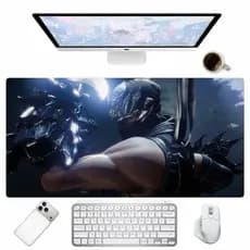 Mouse Pad Acessorio Retangular Mesa Gamer Estampa Ryu Ninja Armadura Combate