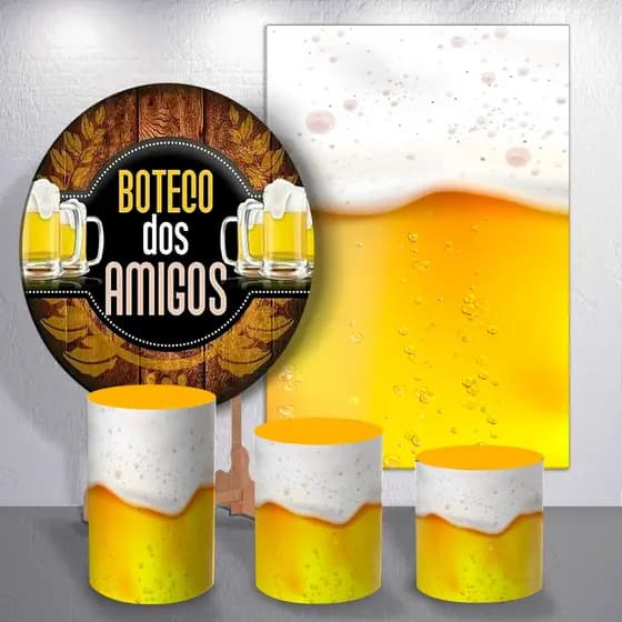 Kit Painel Festa Tema Cerveja Boteco Ou Peças Avulsas Decoração Happy Hour Unissex