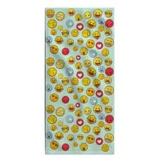 Toalha Com Estampa Divertida Carinhas Emojii Infantil Algodçao Para Piscina e Banho