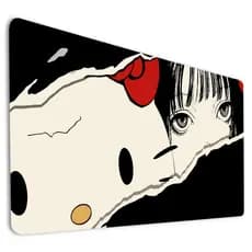 Mousepad Gamer Grande Estampa Anime Sanrio KittyJunji Acessório Escritório DeskMat Grande P/ Teclado